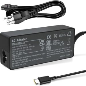 100W 90W USB C Type-C Charger for Lenovo Thinkpad Carbon x1 5th 6th Gen, GX20M33579 4X20M26268 IdeaPad 13" 720 P580 P500 Y400 Y500 Yoga 370 910 920 X280 X390 X395 Laptop Power AC Adapter